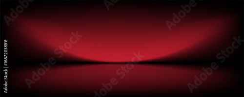 Abstract gradient podium background. Empty red 3D studio background. Clean scene for product presentation mockup template. eps 10