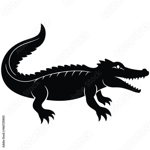 crocodile silhouette vector art design