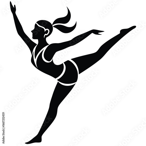 gymnast silhouette vector art design