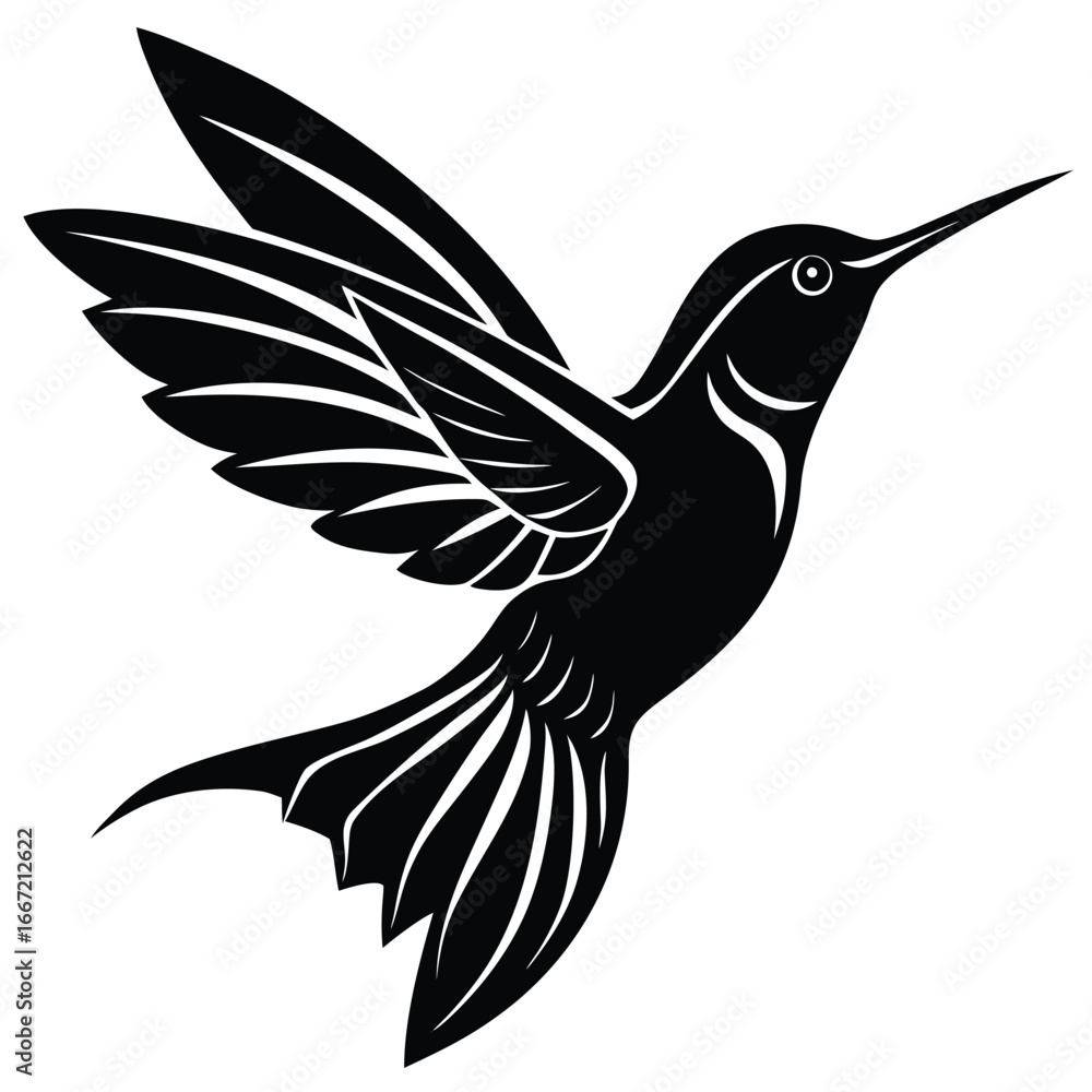 Obraz premium hummingbird silhouette vector art design