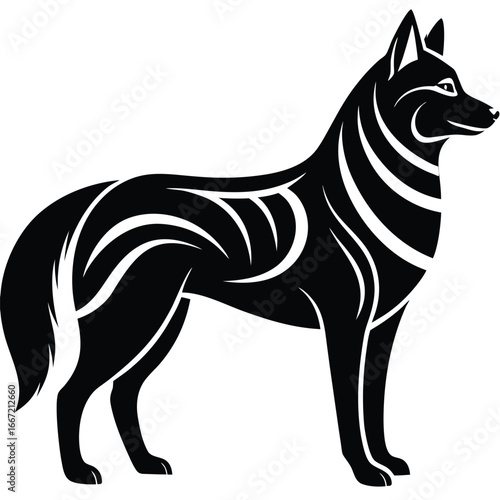husky silhouette vector art design