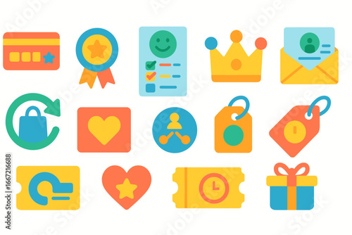 Business, office flat icon set. essential workplace and productivity icons collection