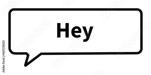 Hey Speech Bubble Icon | Minimalistic Chat Bubble Design
