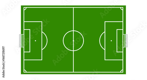 Overhead View of a Soccer Field with Green Grass and White Lines in a Silhouette Style Perfect for Sports Designs silhouette