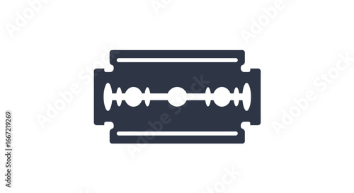 Double Edge Razor Blade Silhouette Icon Graphic Design