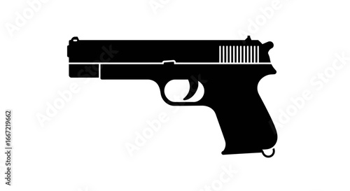 Handgun Silhouette Icon Vector Graphic Illustration