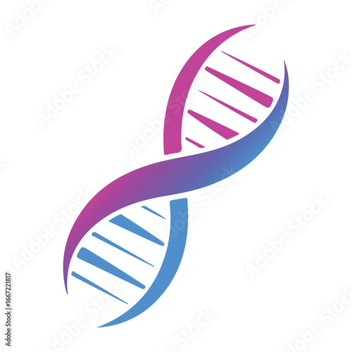 DNA helix logo with pink and blue gradient design