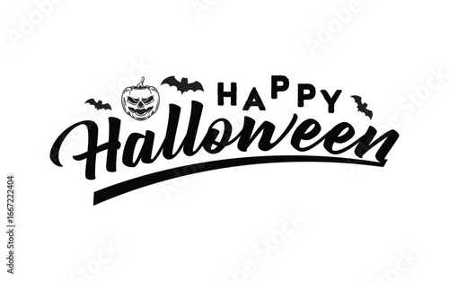 Halloween typography vector black white