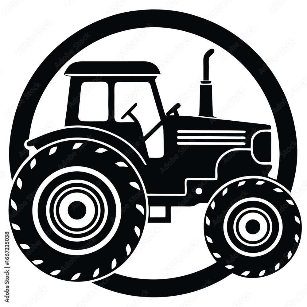 Obraz premium tractor silhouette vector art design