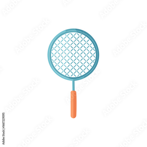 Stylized badminton racket illustration isolated on white