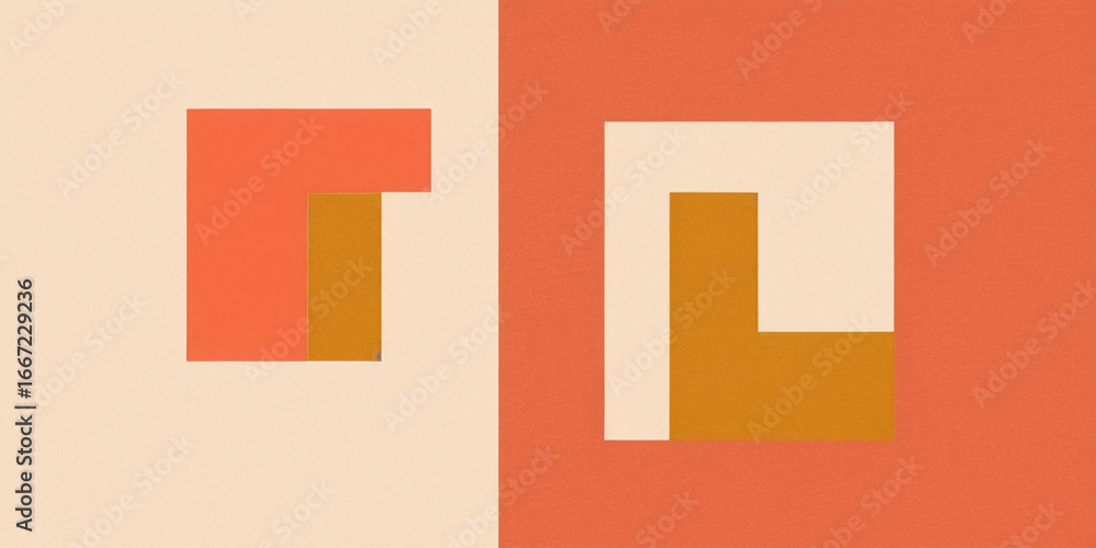 Fototapeta premium Modern abstract design featuring geometric shapes and warm colors