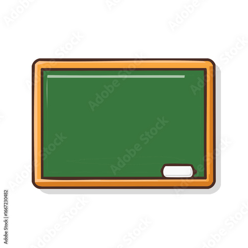 Green Chalkboard with Wooden Frame and Eraser Illustration for Educational Purposes School and Learning