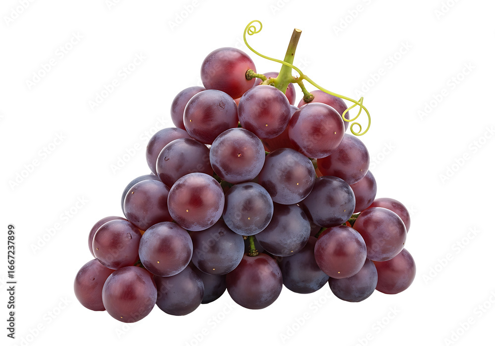 Fototapeta premium A close-up view of a cluster of plump, deep-purple grapes, showcasing their vibrant color and detailed texture against a striking black background.