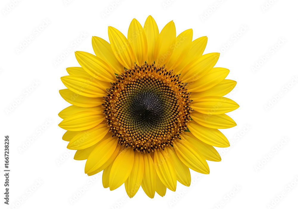 Fototapeta premium A vibrant sunflower blossoms against a striking black backdrop, showcasing its bright yellow petals and intricate seed-filled center.