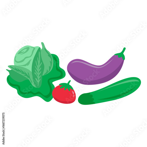 Colorful Hand-Drawn Assortment of Fresh Vegetables for Wholesome Meals