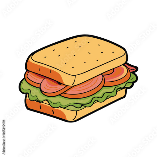 Delicious meat and cheese sandwich with crusty bread advertisement banner design