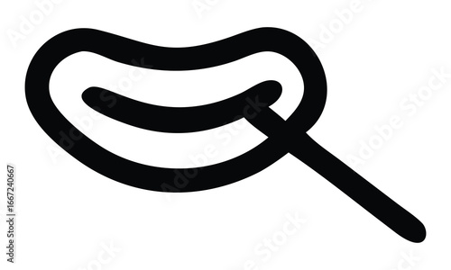 Vector illustration of a wooden sign with a magnifying glass symbol of justice on a web search key button