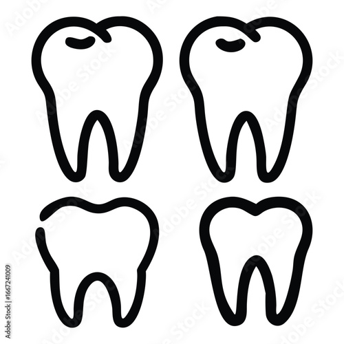 A set of dental and tooth icons for human health and dentistry vector illustration