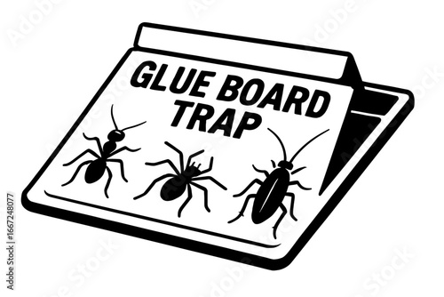 Glue Board Trap with Pests for Pest Control and Extermination Themes