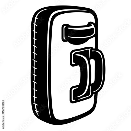 Vector illustration of a martial arts kick pad, essential training equipment used to absorb powerful strikes and improve kicking technique.