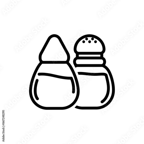 Salt and Pepper Shakers Icon in Minimalist Style  