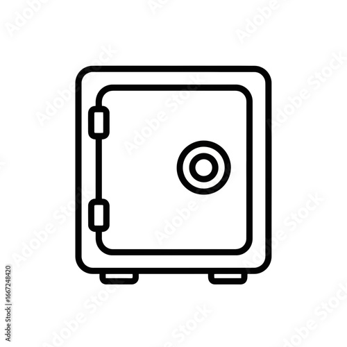 Safe icon illustration in minimalistic style  