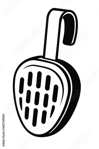 Classic Black and White Graphic of a Skimmer Kitchen Utensil