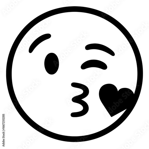 winking emoji giving a kiss with a heart.