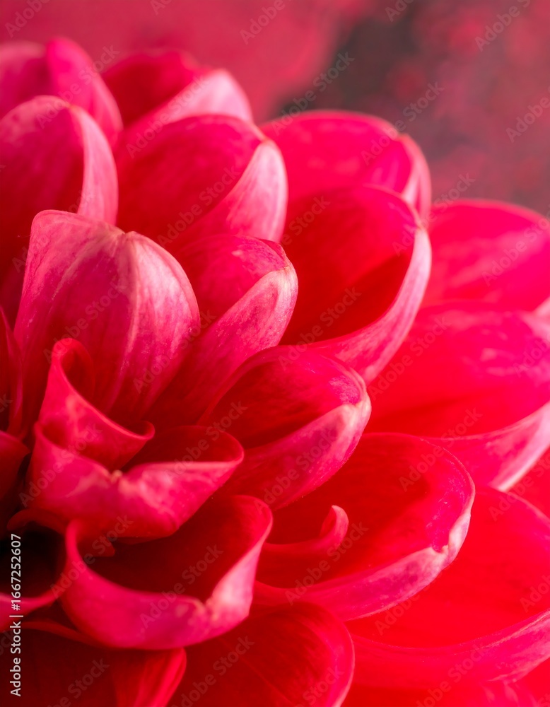 Fototapeta premium Close-up of vibrant red dahlia flower