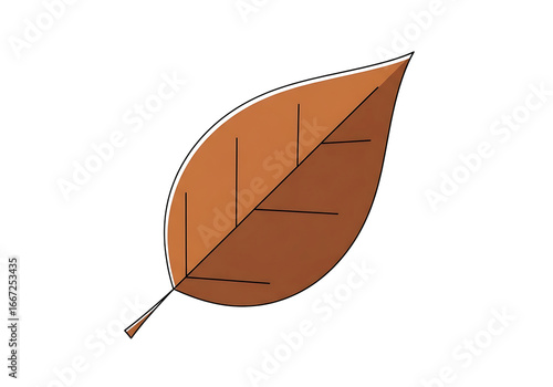 A stylized, autumnal leaf illustration displays rich, warm tones against a dark background.