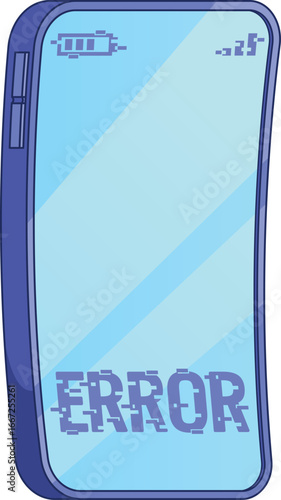 Smartphone error on screen vector illustration