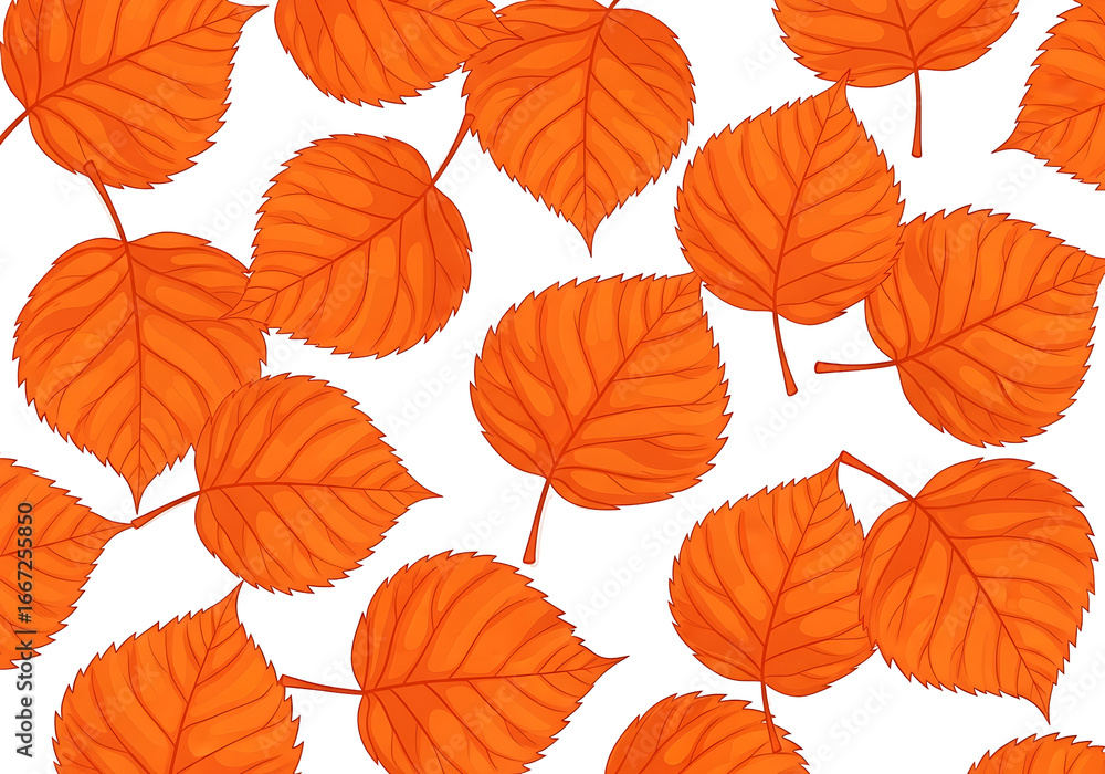 Fototapeta premium Vibrant orange leaves form a captivating pattern against a bold black backdrop.