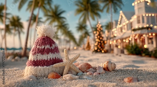 Holiday cheer: Santa hat at the beach!
