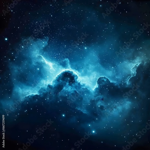 Stunning Blue Nebula Space Background Cosmic Starscape