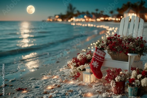 Beach holiday celebration with AI