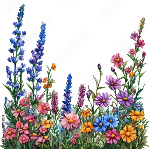 watercolor vector of Spring Equinox Floral Celebration, isolated on a white background.