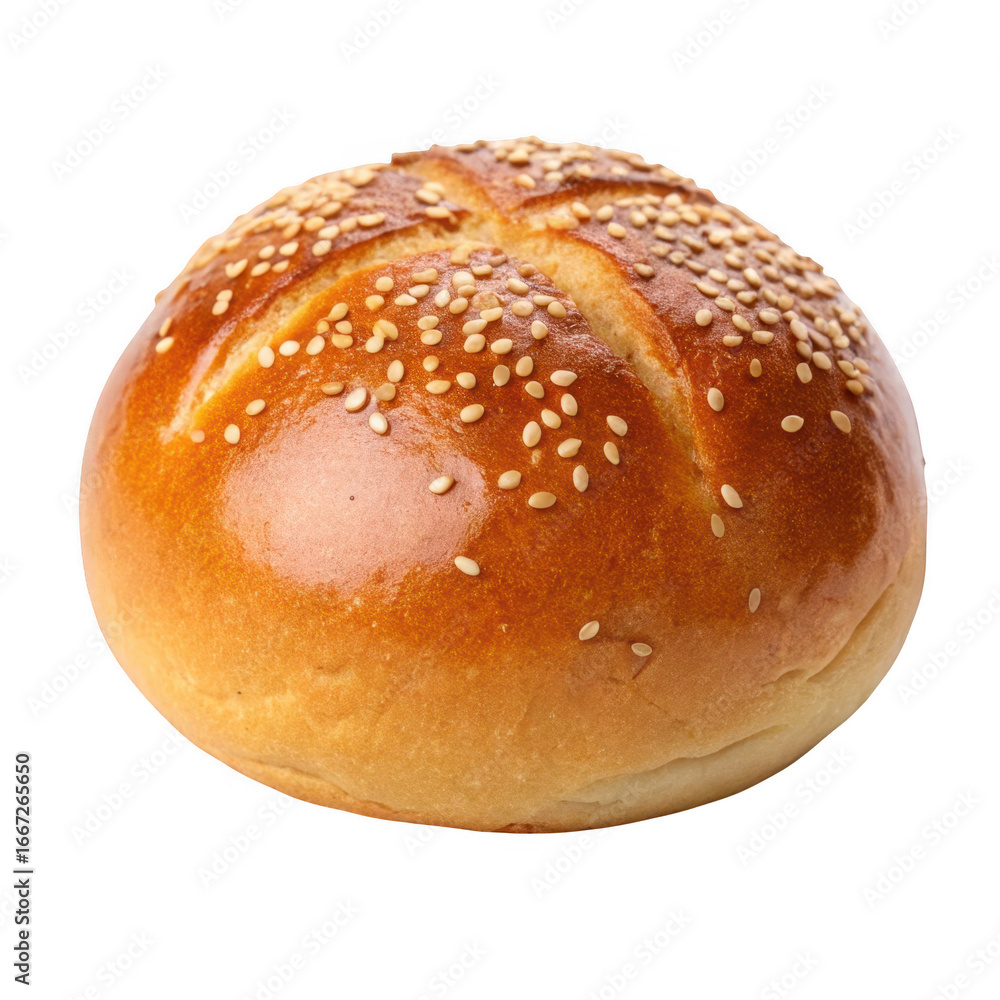 Sesame seed bun isolated on transparent background Sesame seed bun isolated on transparent background