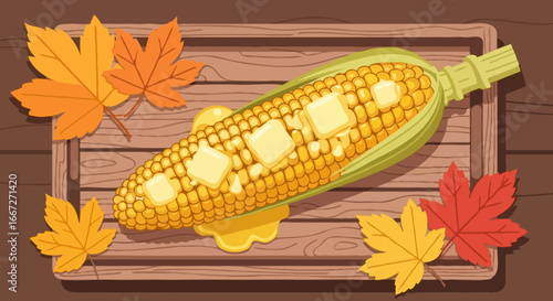 Roasted Corn on the Cob Vector
