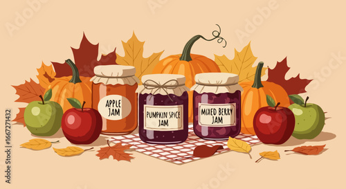 Homemade Jam Jars Vector
