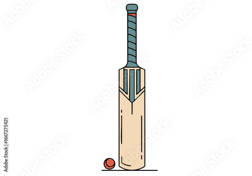A stylized cricket bat illustration with a playful 'Sport Dad Play' text overlay. Clean, modern lines and a vibrant pink background create a visually appealing graphic.