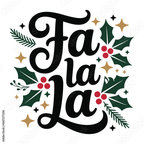 fa la la christmas t shirt design