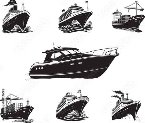 ship icons on the sea