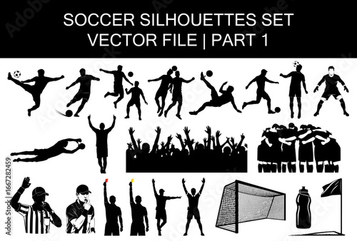 Set of Soccer Silhouettes, vector file
