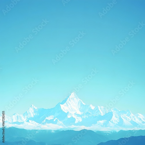 Majestic Snow-Capped Mountains under a Clear Blue Sky