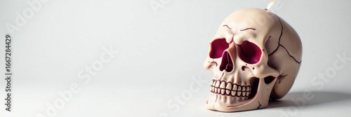 Adorable skull candle holder, whimsical design White background , small, item