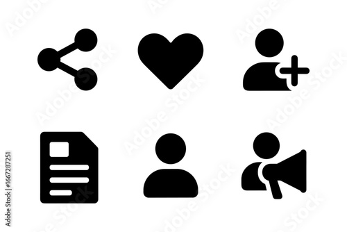Minimalistic social media icons set for modern user interfaces