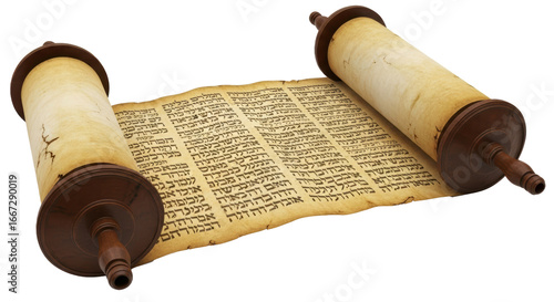 Ancient hebrew scroll torah parchment old testament bible religious text jewish scripture holy book 100 char