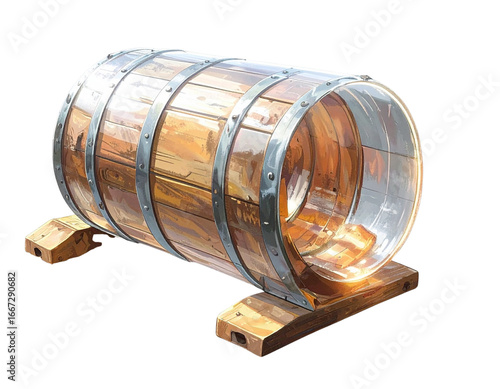 old wooden barrel isolated