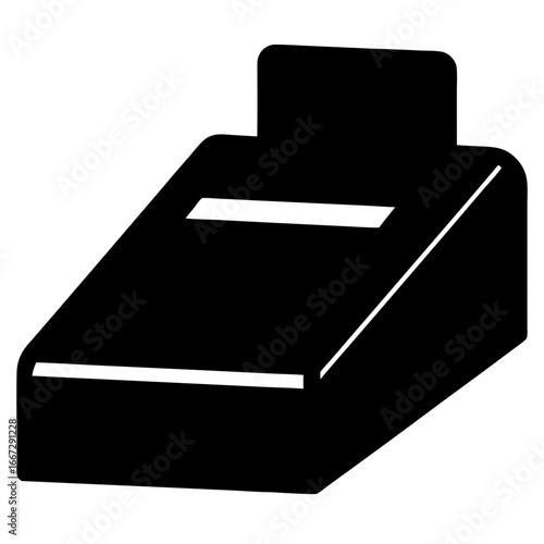 Simple black and white illustration of an old fashioned cash register
