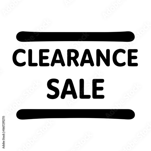 Eye catching clearance sale advertisement with bold fonts and lines as border